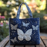 Handgemachte Tasche in Silberfarbe