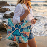 Handgefertigte Strandtasche | Pfotenabdruck